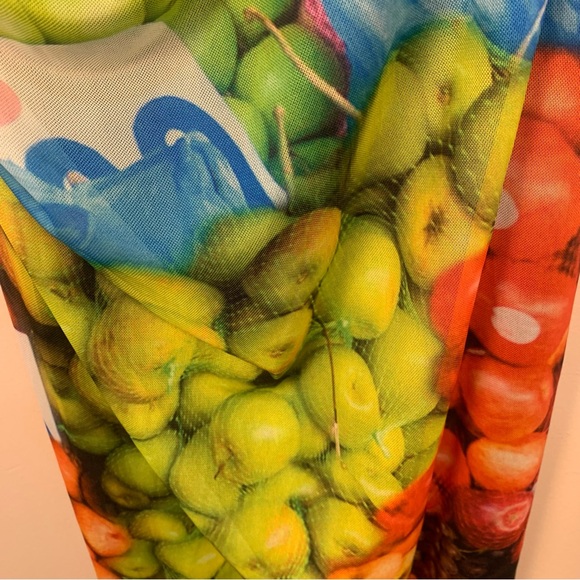 ZARA Blogger Fruit Stand Mesh Strappy Ruched Midi Slip Dress - Picture 6 of 15